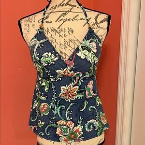 RALPH LAUREN Floral Halter Tankini Top